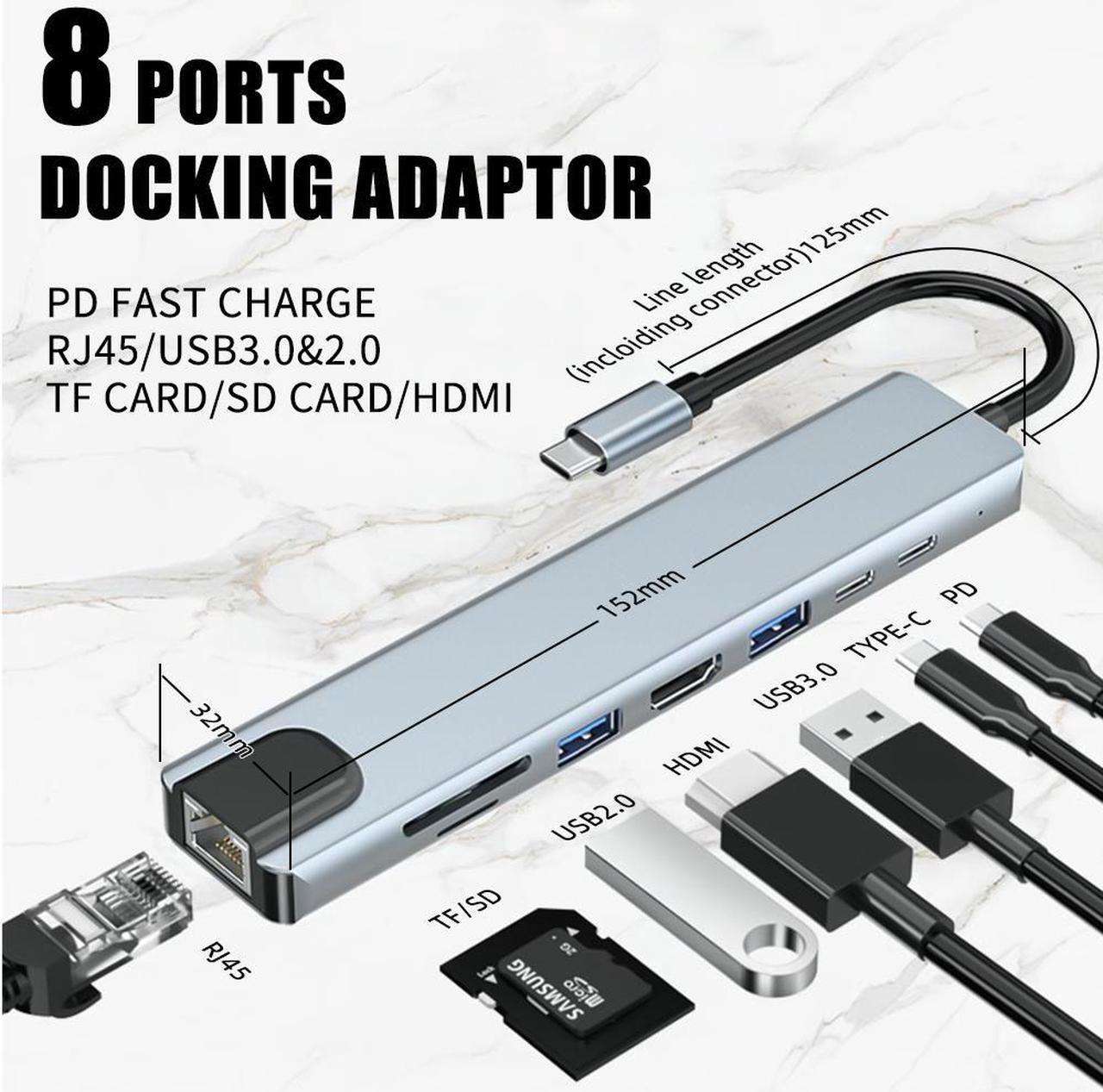 8 in 1 USB C Hub with HDMI